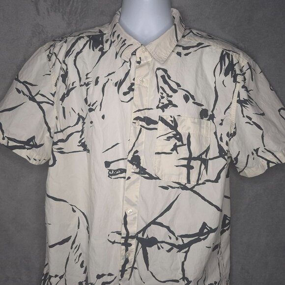 The North Face Mens XL Short Sleeve Button-Up Shirt First Trail Pattern Hiking - Picture 1 of 5